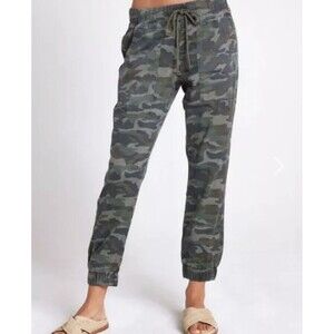 Bella Dahl Camo Tie Dye Jogger Cargo Pants Front Drawstring Waist Women Large